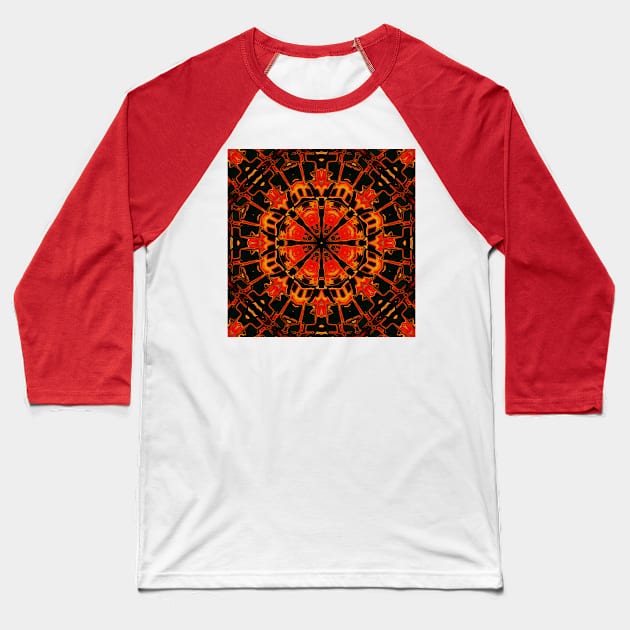 Abstract Pizza In Oven Baseball T-Shirt by perkinsdesigns